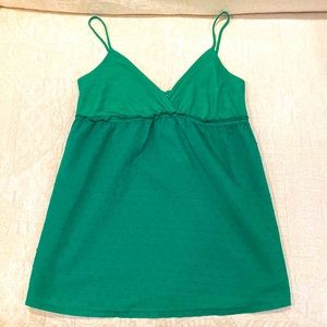 Splendid Green Camisole with Embossed Polka Dots